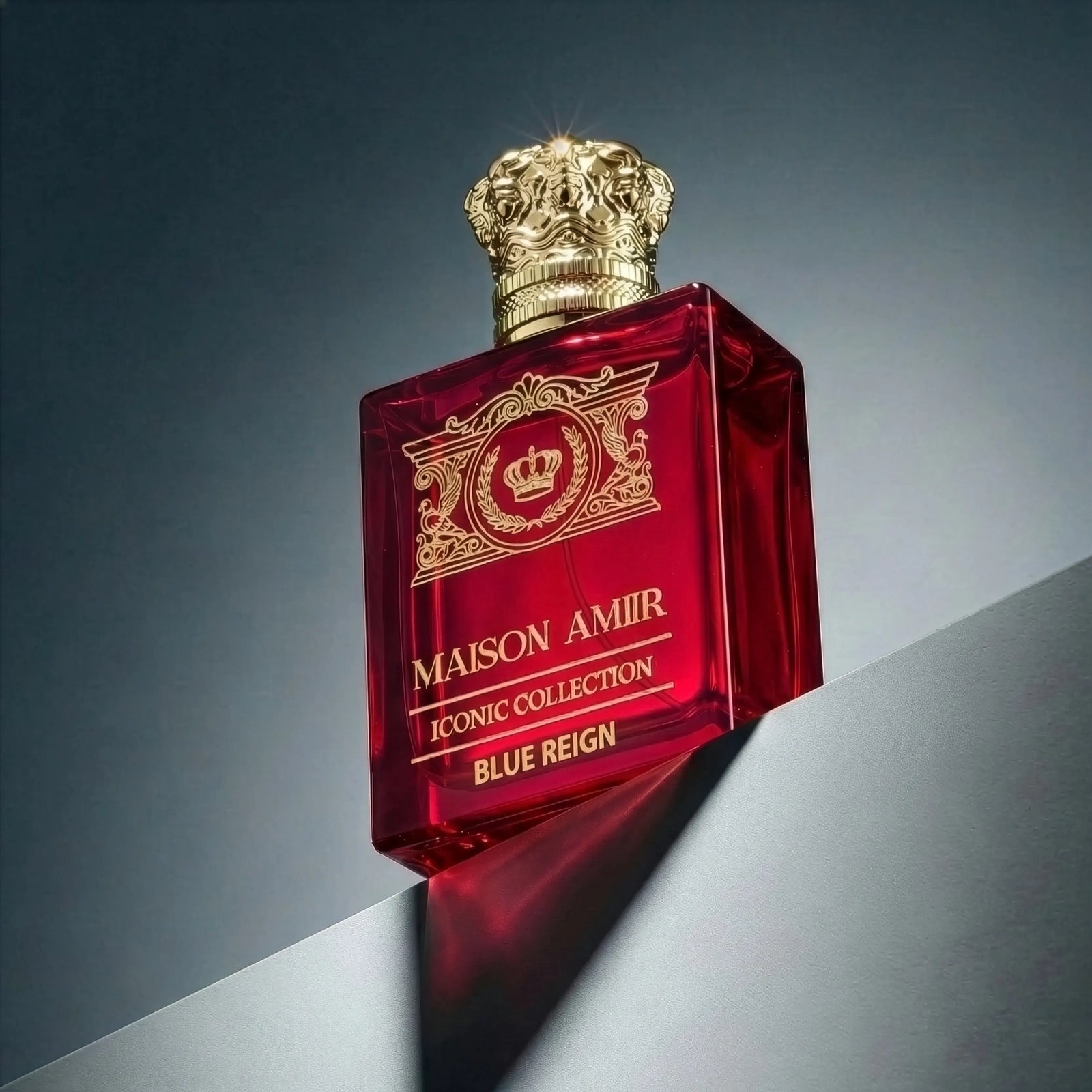 Maison Amiir Blue Reign fresh woody aromatic perfume for men long lasting everyday fragrance citrus woody notes